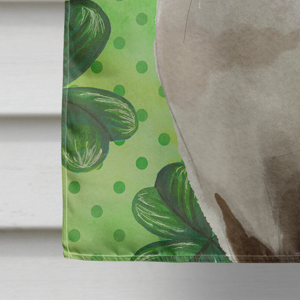 Siamese Shamrock House Flag 28x40 Porch Sleeve Pole Decorative Outside Yard Banner Artwork Wall Hanging, Polyester