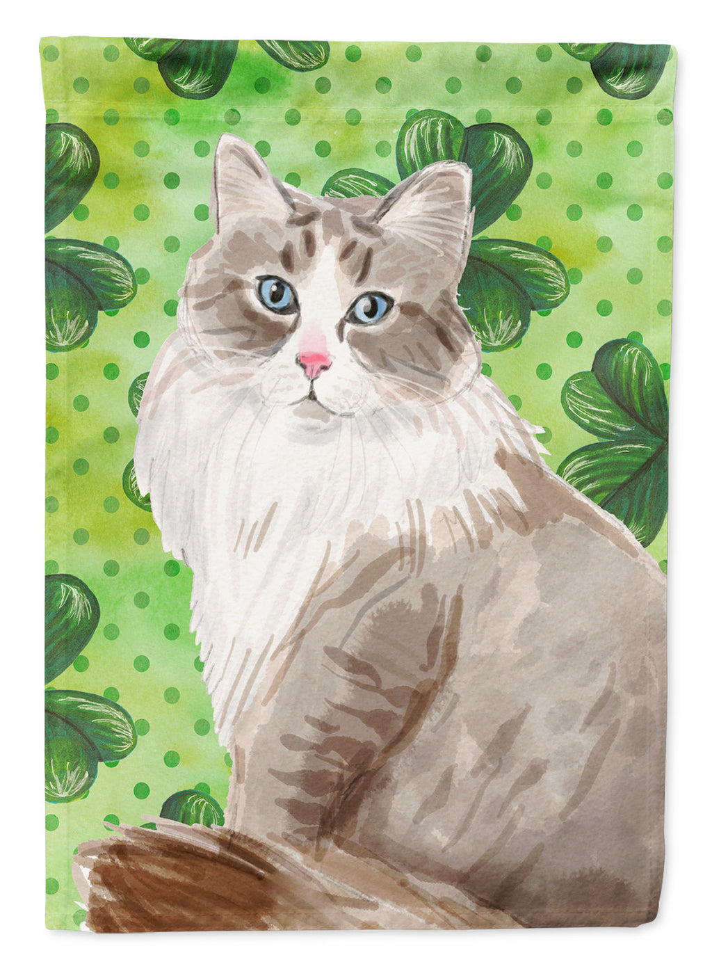 Siberian Shamrock House Flag 28x40 Porch Sleeve Pole Decorative Outside Yard Banner Artwork Wall Hanging, Polyester