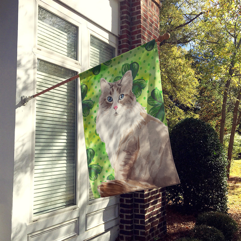 Siberian Shamrock House Flag 28x40 Porch Sleeve Pole Decorative Outside Yard Banner Artwork Wall Hanging, Polyester