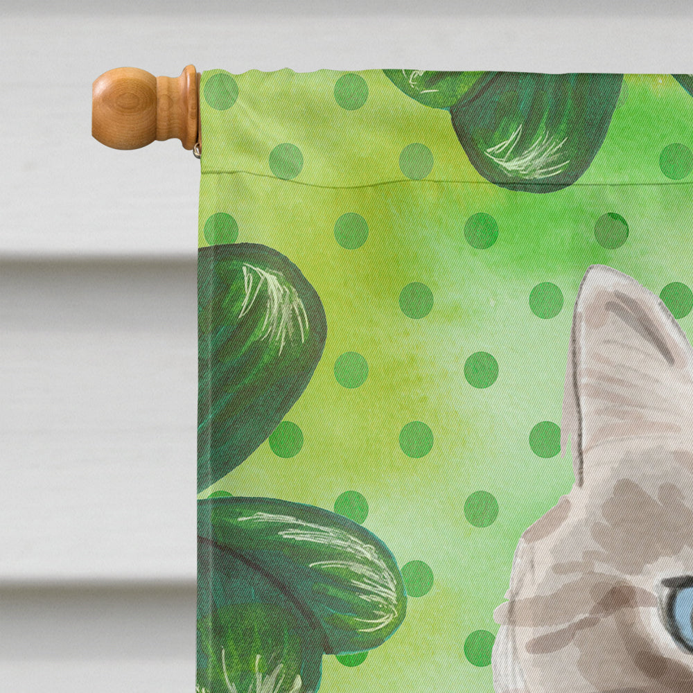 Siberian Shamrock House Flag 28x40 Porch Sleeve Pole Decorative Outside Yard Banner Artwork Wall Hanging, Polyester