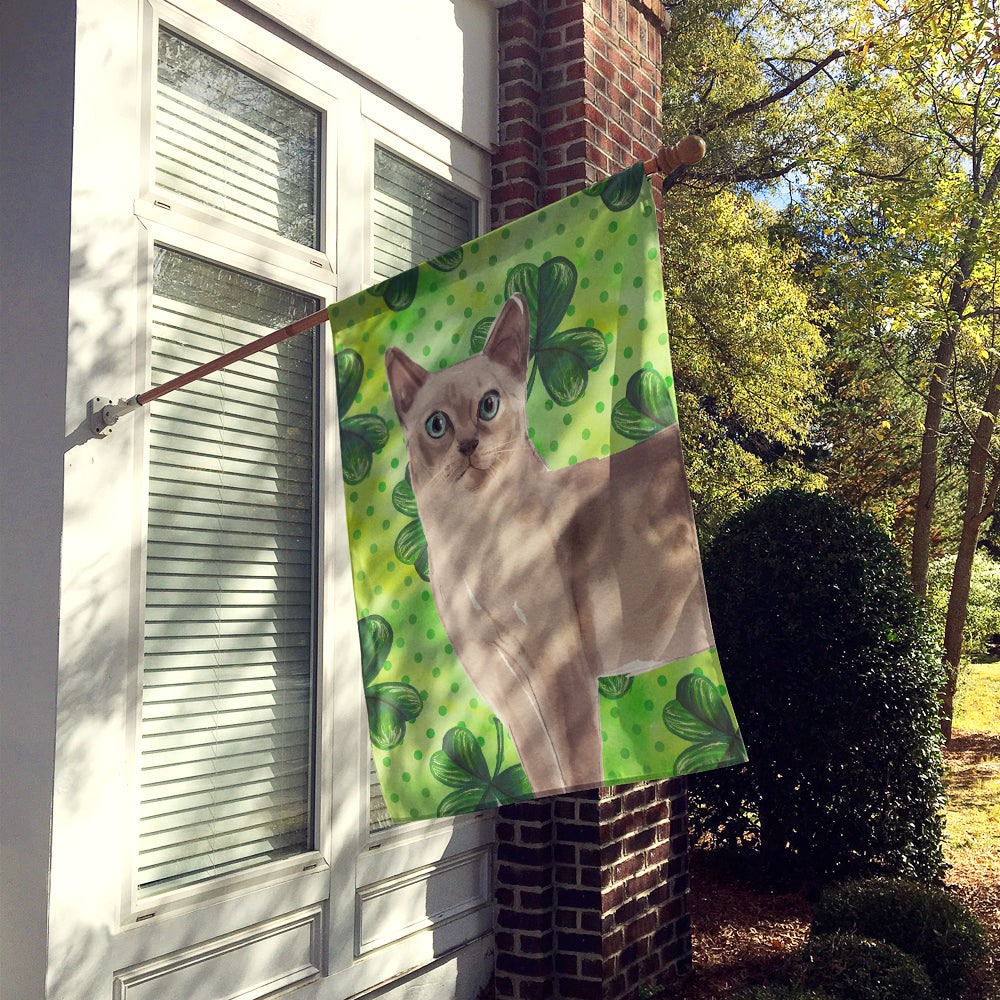 Tonkinese Shamrock House Flag 28x40 Porch Sleeve Pole Decorative Outside Yard Banner Artwork Wall Hanging, Polyester