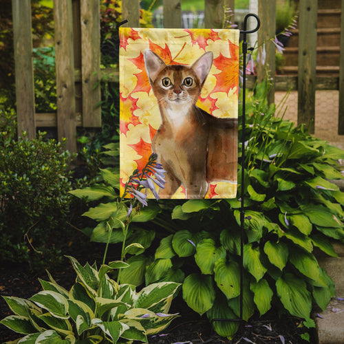 Abyssinian Fall Leaves Garden Flag Mailbox Decorative Yard Banner Outside Patio Artwork for Flower Beds, Garden Size, Multicolor