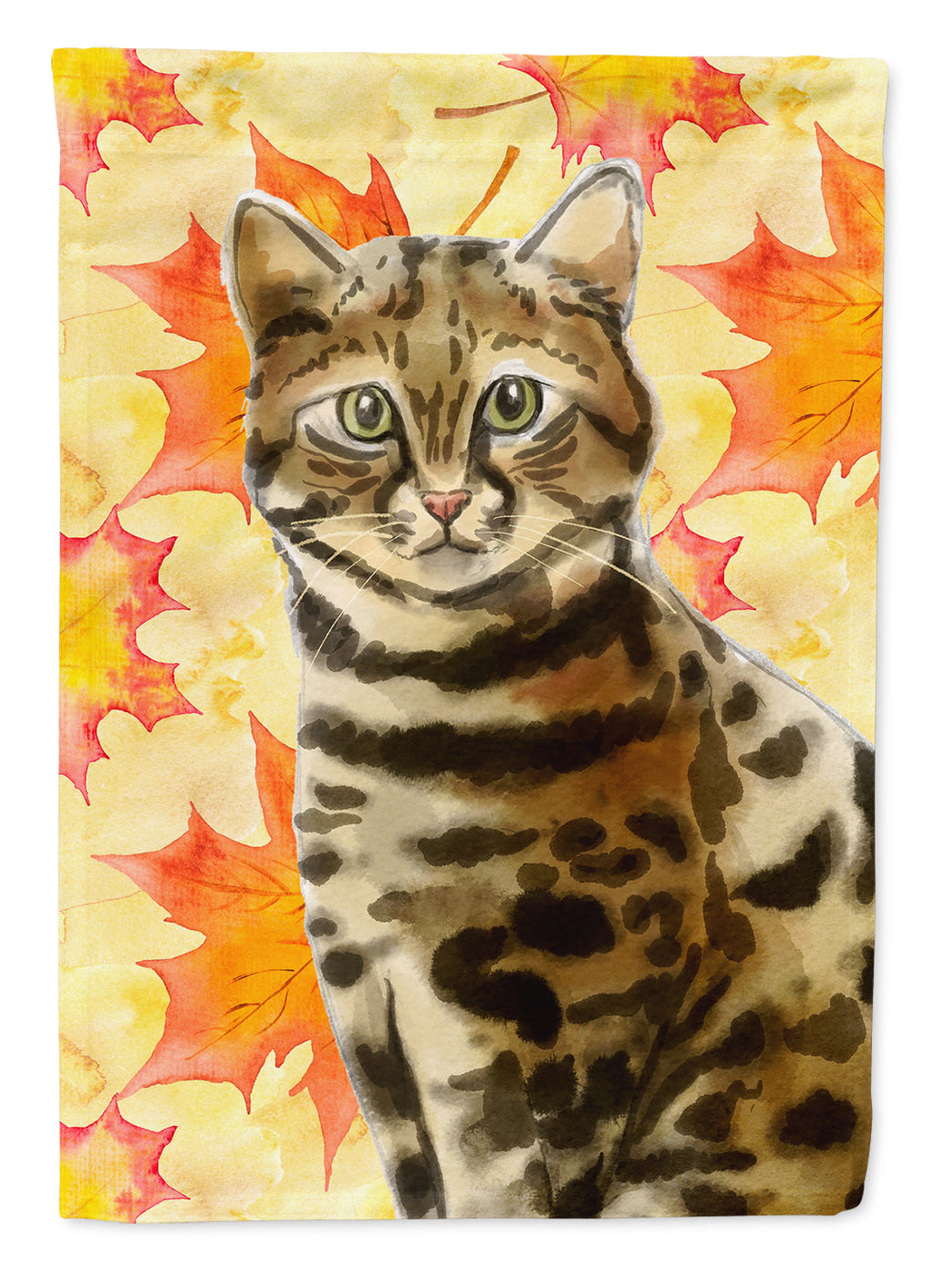 Bengal Fall Leaves House Flag 28x40 Porch Sleeve Pole Decorative Outside Yard Banner Artwork Wall Hanging, Polyester