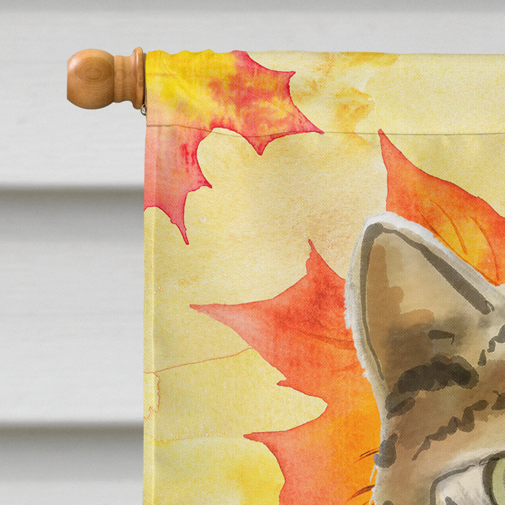 Bengal Fall Leaves House Flag 28x40 Porch Sleeve Pole Decorative Outside Yard Banner Artwork Wall Hanging, Polyester