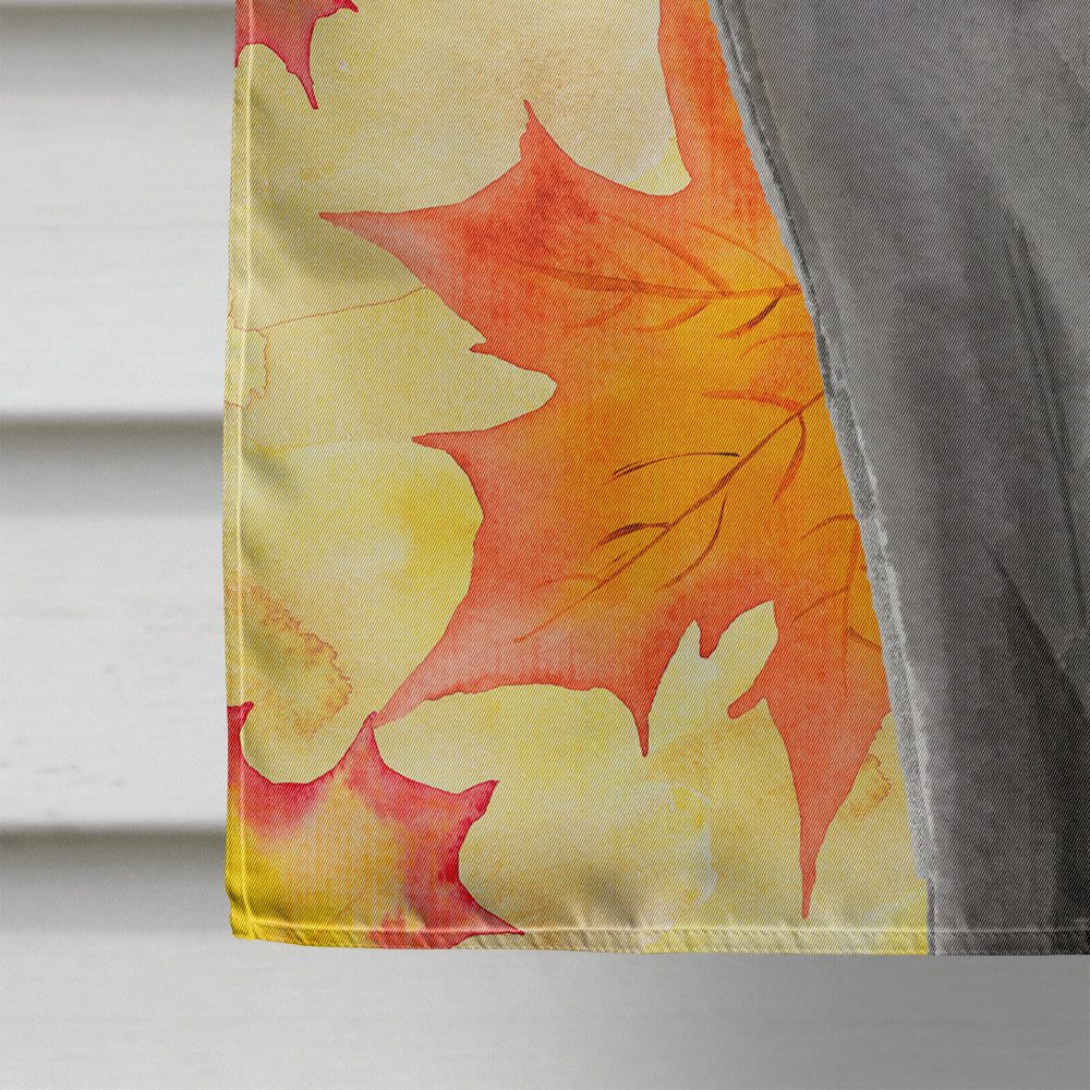 Blue Russian Fall Leaves House Flag 28x40 Porch Sleeve Pole Decorative Outside Yard Banner Artwork Wall Hanging, Polyester