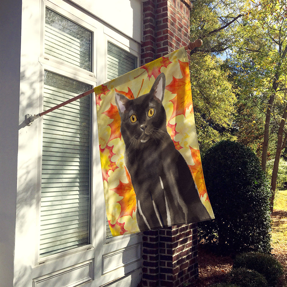Bombay Fall Leaves House Flag 28x40 Porch Sleeve Pole Decorative Outside Yard Banner Artwork Wall Hanging, Polyester