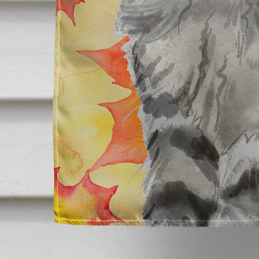 Maine Coon Fall Leaves House Flag 28x40 Porch Sleeve Pole Decorative Outside Yard Banner Artwork Wall Hanging, Polyester