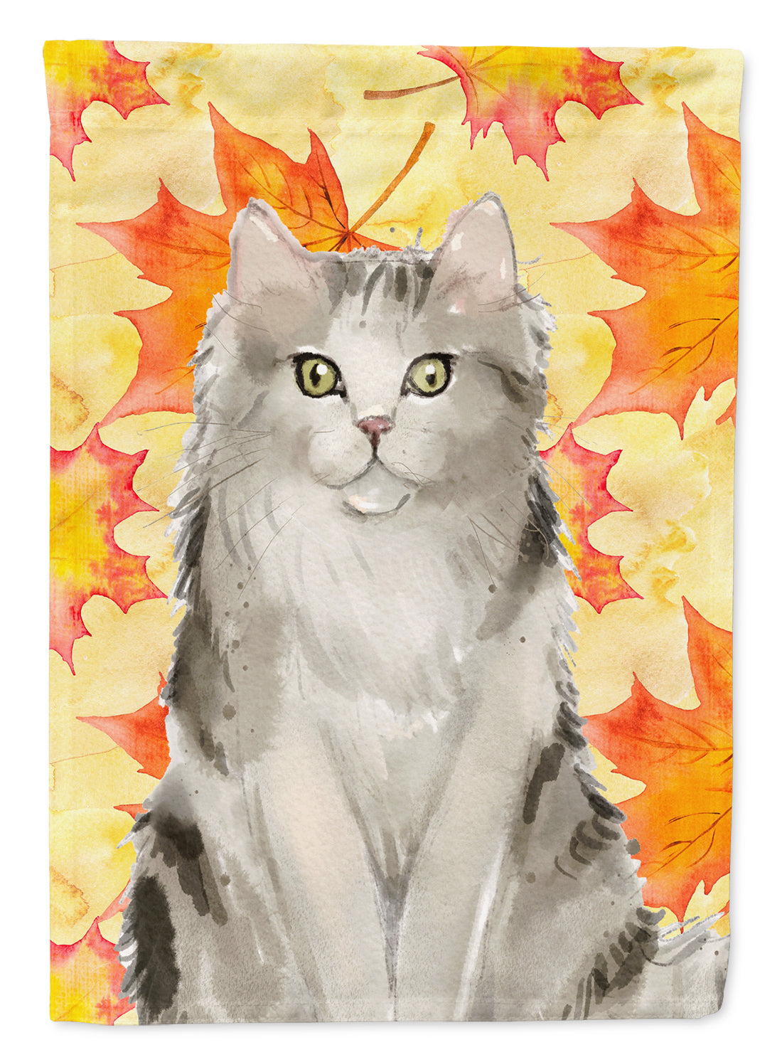 Ragamuffin Fall Leaves House Flag 28x40 Porch Sleeve Pole Decorative Outside Yard Banner Artwork Wall Hanging, Polyester