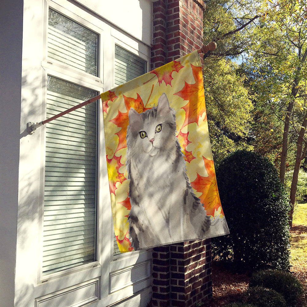 Ragamuffin Fall Leaves House Flag 28x40 Porch Sleeve Pole Decorative Outside Yard Banner Artwork Wall Hanging, Polyester