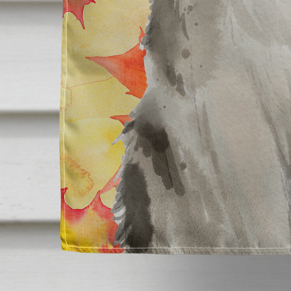 Ragamuffin Fall Leaves House Flag 28x40 Porch Sleeve Pole Decorative Outside Yard Banner Artwork Wall Hanging, Polyester