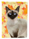Siamese Fall Leaves House Flag 28x40 Porch Sleeve Pole Decorative Outside Yard Banner Artwork Wall Hanging, Polyester