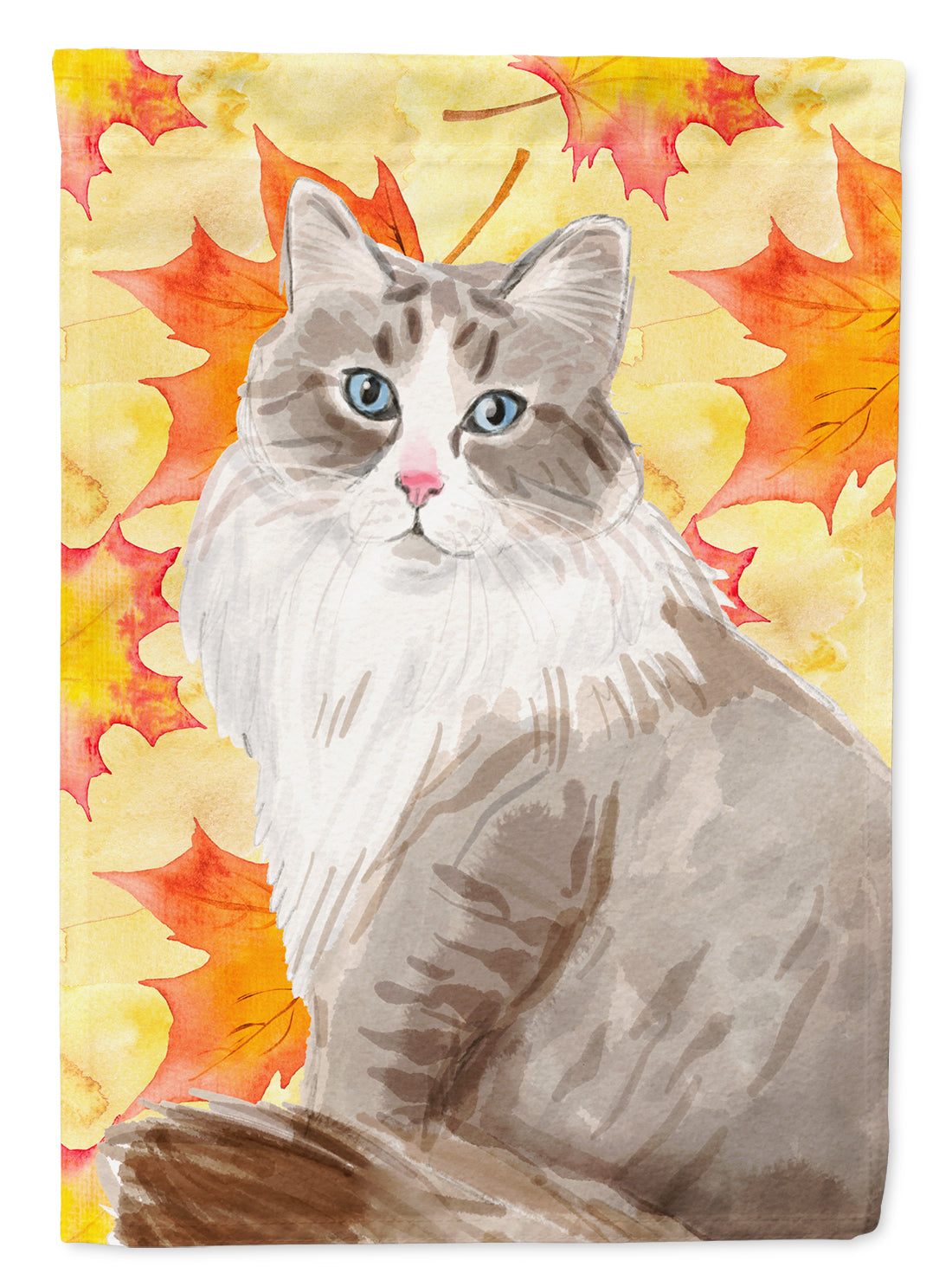 Siberian Fall Leaves House Flag 28x40 Porch Sleeve Pole Decorative Outside Yard Banner Artwork Wall Hanging, Polyester