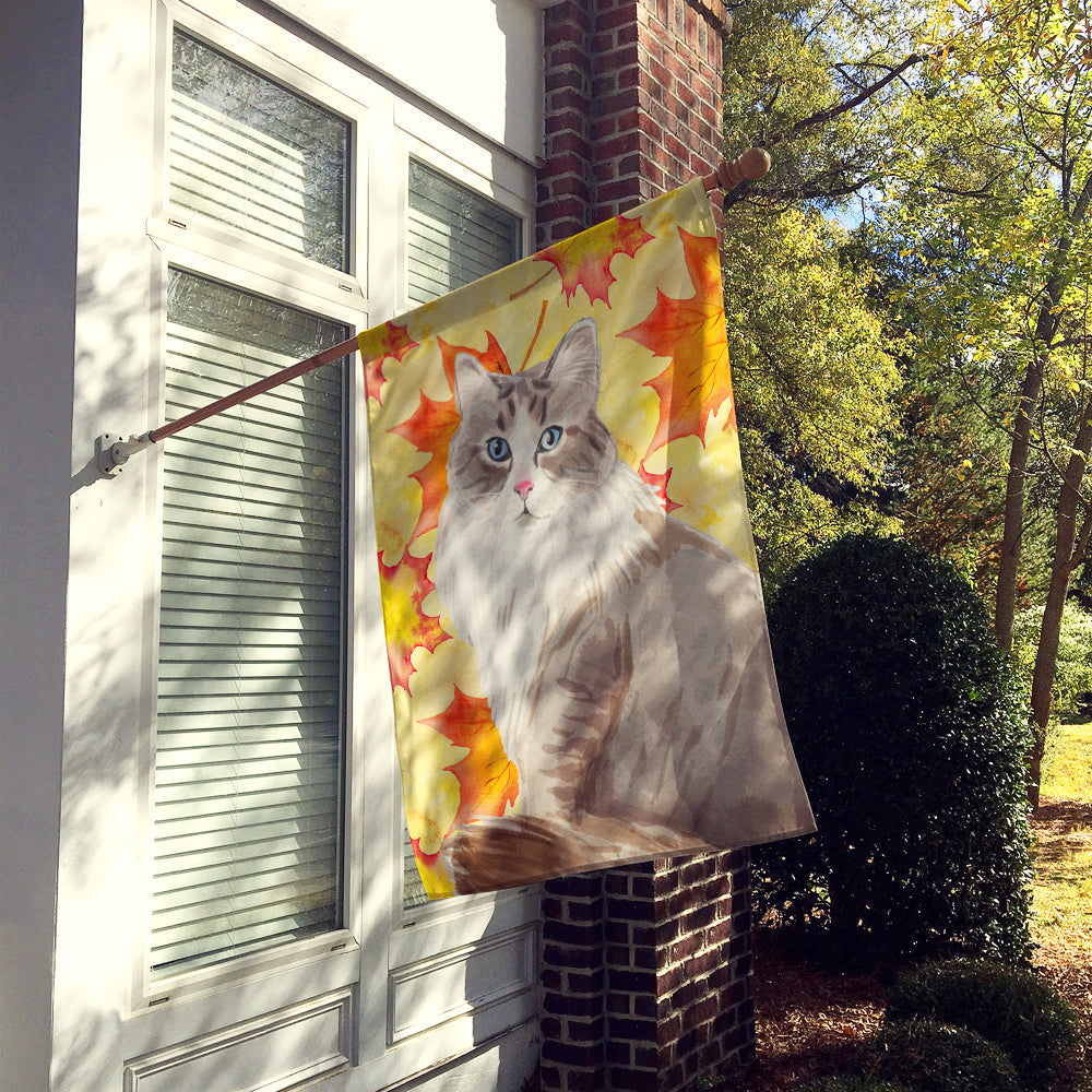 Siberian Fall Leaves House Flag 28x40 Porch Sleeve Pole Decorative Outside Yard Banner Artwork Wall Hanging, Polyester