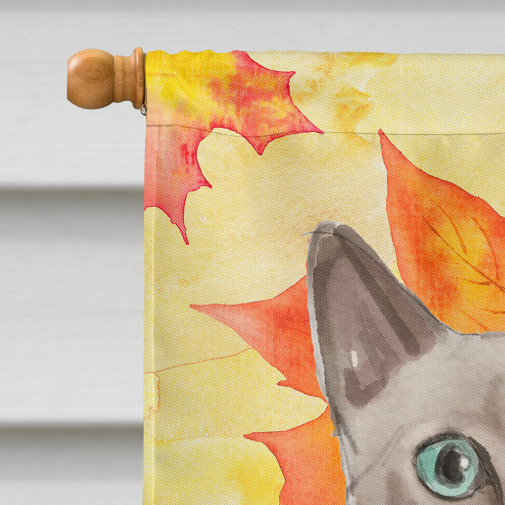 Tonkinese Fall Leaves House Flag 28x40 Porch Sleeve Pole Decorative Outside Yard Banner Artwork Wall Hanging, Polyester
