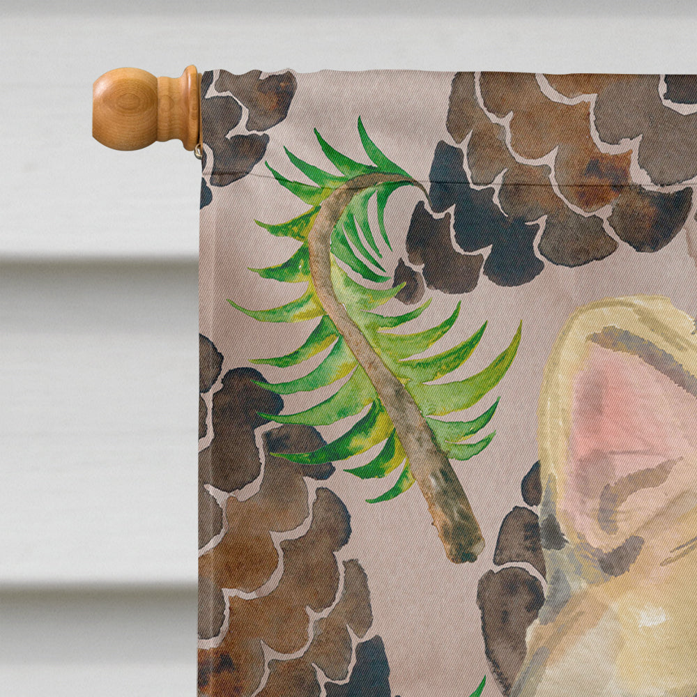 American Shorthair Brown Tabby Pine Cones House Flag 28x40 Porch Sleeve Pole Decorative Outside Yard Banner Artwork Wall Hanging, Polyester