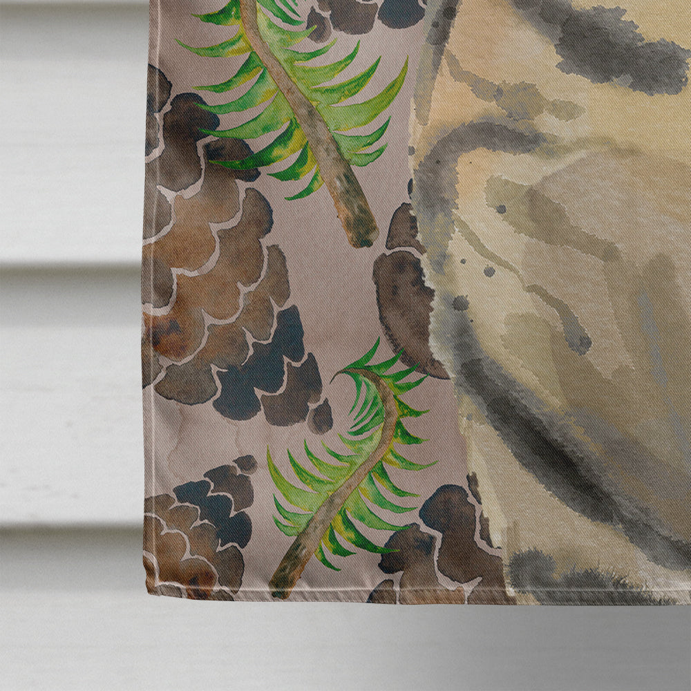 American Shorthair Brown Tabby Pine Cones House Flag 28x40 Porch Sleeve Pole Decorative Outside Yard Banner Artwork Wall Hanging, Polyester