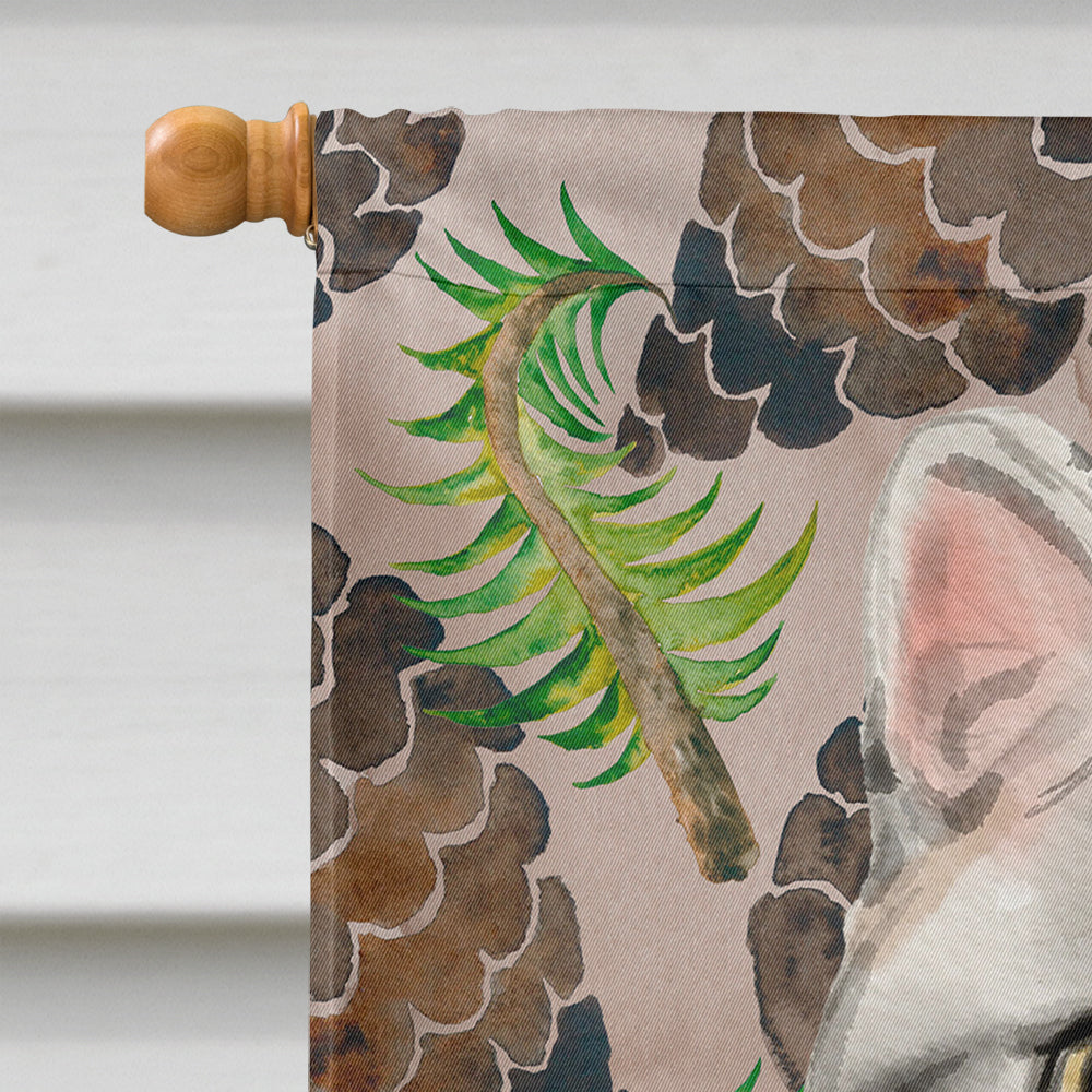 American Shorthair Pine Cones House Flag 28x40 Porch Sleeve Pole Decorative Outside Yard Banner Artwork Wall Hanging, Polyester