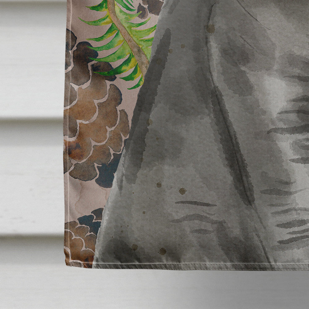British Shorthair Pine Cones House Flag 28x40 Porch Sleeve Pole Decorative Outside Yard Banner Artwork Wall Hanging, Polyester