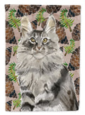 Maine Coon Pine Cones House Flag 28x40 Porch Sleeve Pole Decorative Outside Yard Banner Artwork Wall Hanging, Polyester