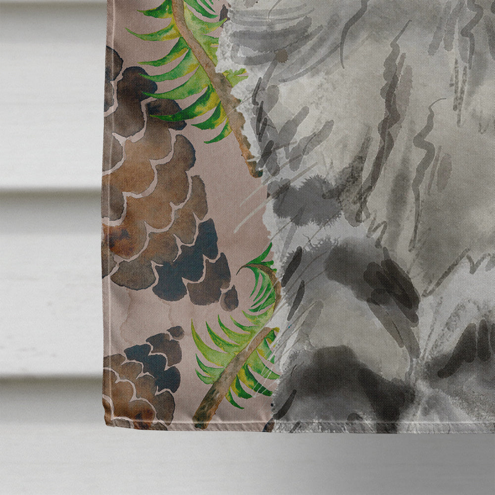Maine Coon Pine Cones House Flag 28x40 Porch Sleeve Pole Decorative Outside Yard Banner Artwork Wall Hanging, Polyester