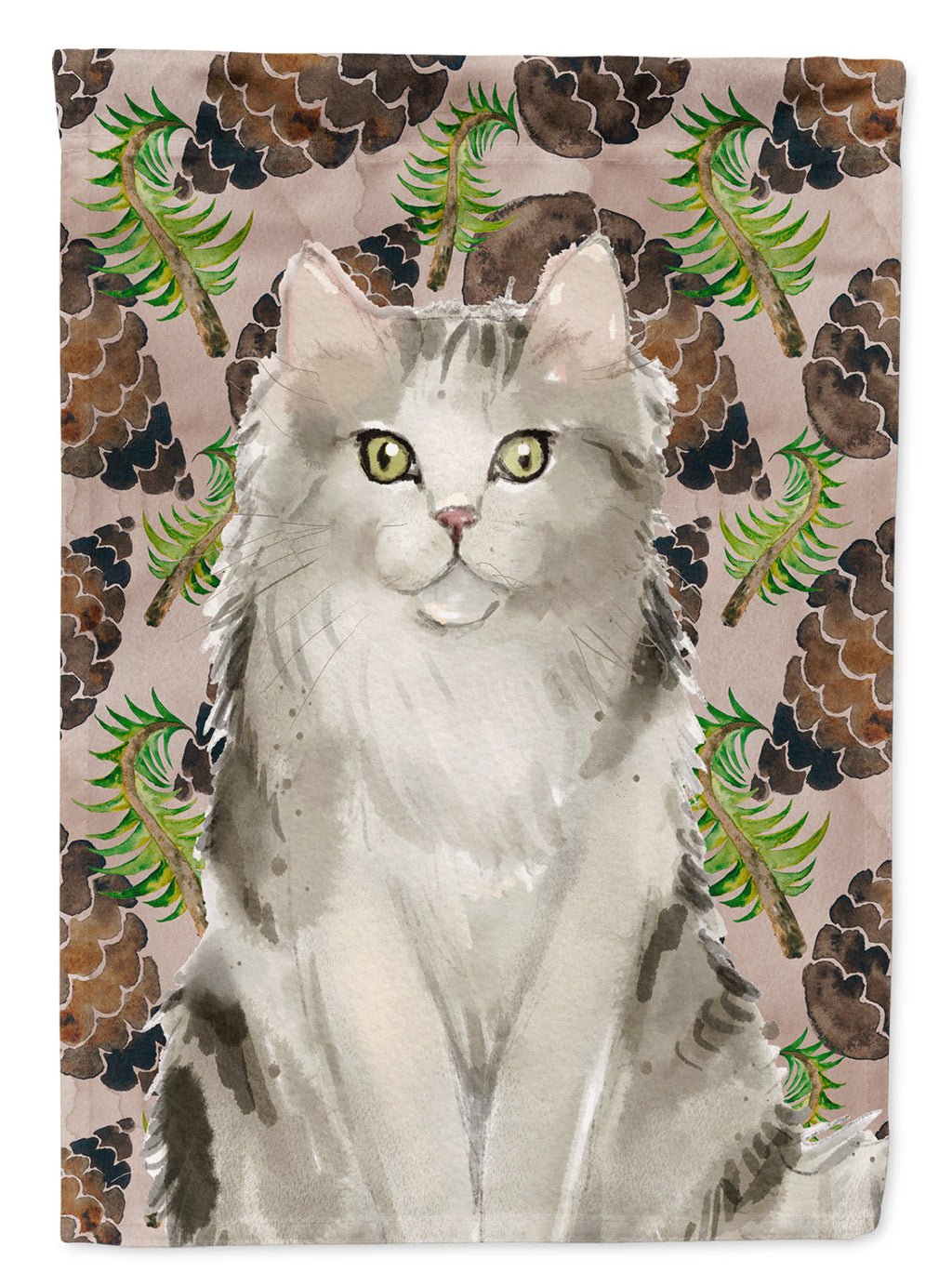 Ragamuffin Pine Cones House Flag 28x40 Porch Sleeve Pole Decorative Outside Yard Banner Artwork Wall Hanging, Polyester