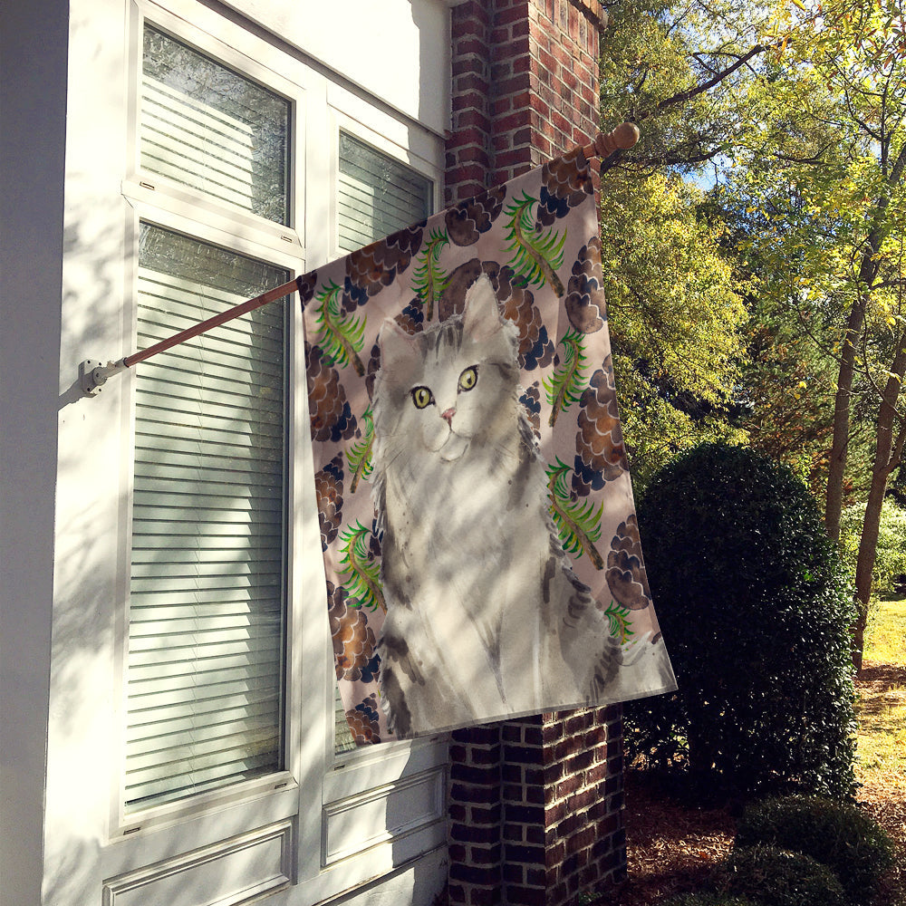 Ragamuffin Pine Cones House Flag 28x40 Porch Sleeve Pole Decorative Outside Yard Banner Artwork Wall Hanging, Polyester