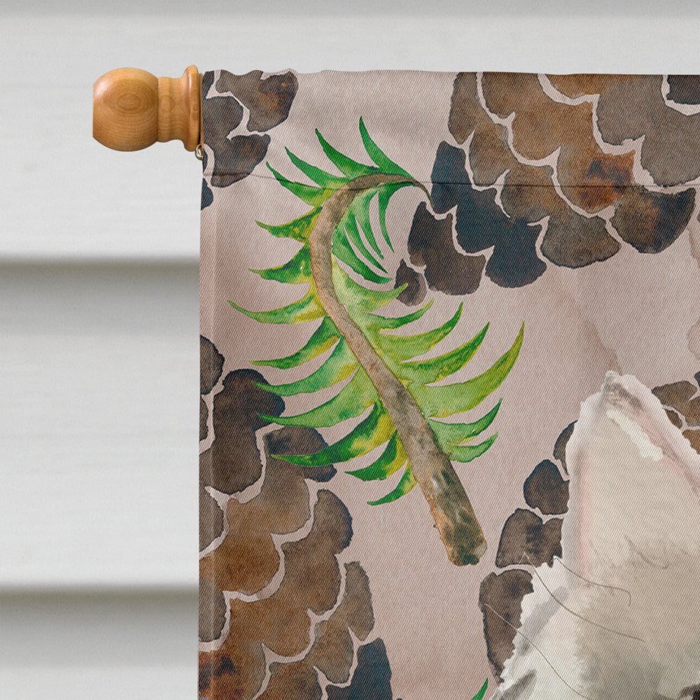 Ragamuffin Pine Cones House Flag 28x40 Porch Sleeve Pole Decorative Outside Yard Banner Artwork Wall Hanging, Polyester