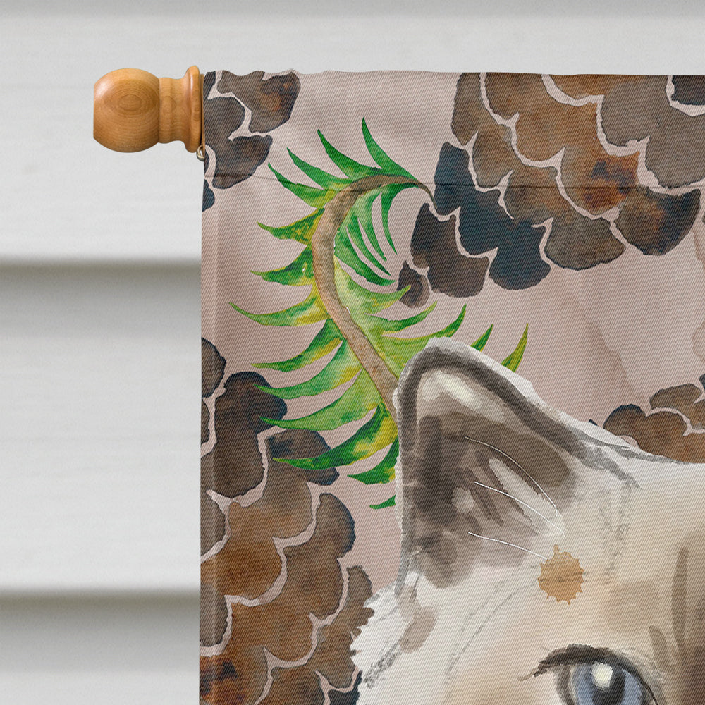 Ragdoll Pine Cones House Flag 28x40 Porch Sleeve Pole Decorative Outside Yard Banner Artwork Wall Hanging, Polyester