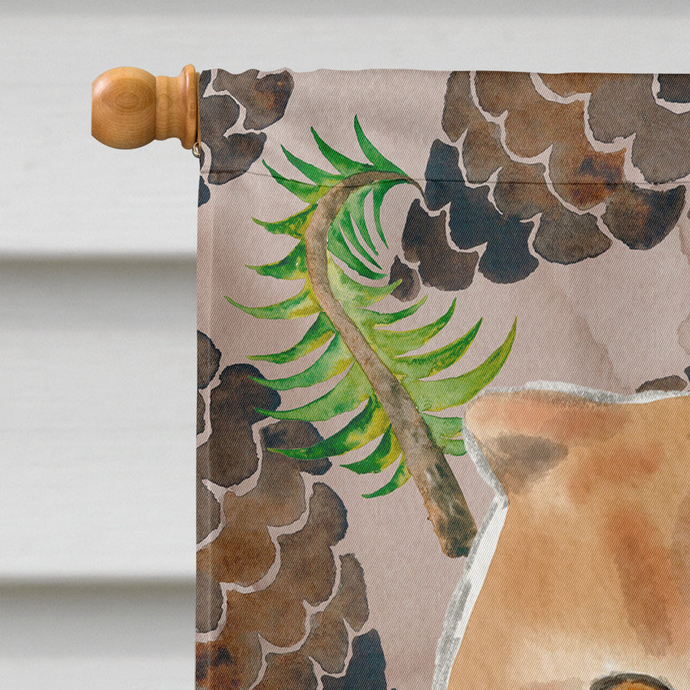 Scottish Fold Pine Cones House Flag 28x40 Porch Sleeve Pole Decorative Outside Yard Banner Artwork Wall Hanging, Polyester