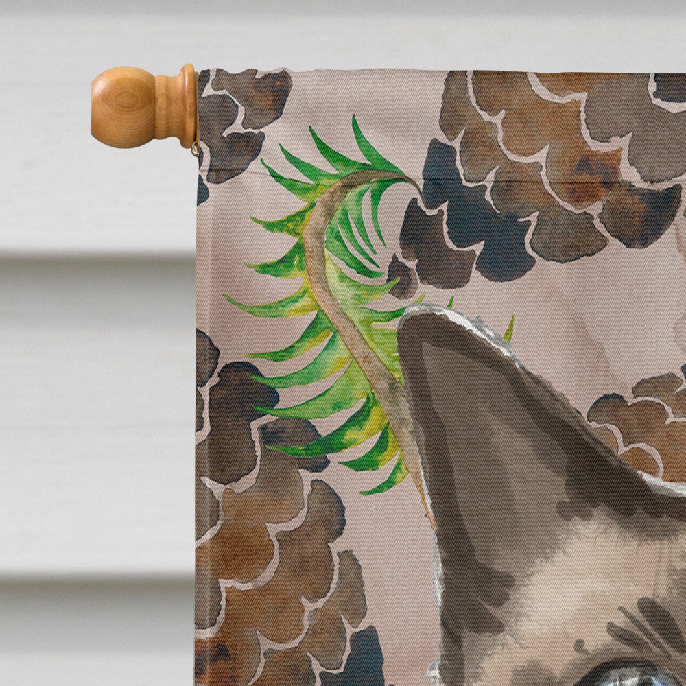 Siamese Pine Cones House Flag 28x40 Porch Sleeve Pole Decorative Outside Yard Banner Artwork Wall Hanging, Polyester