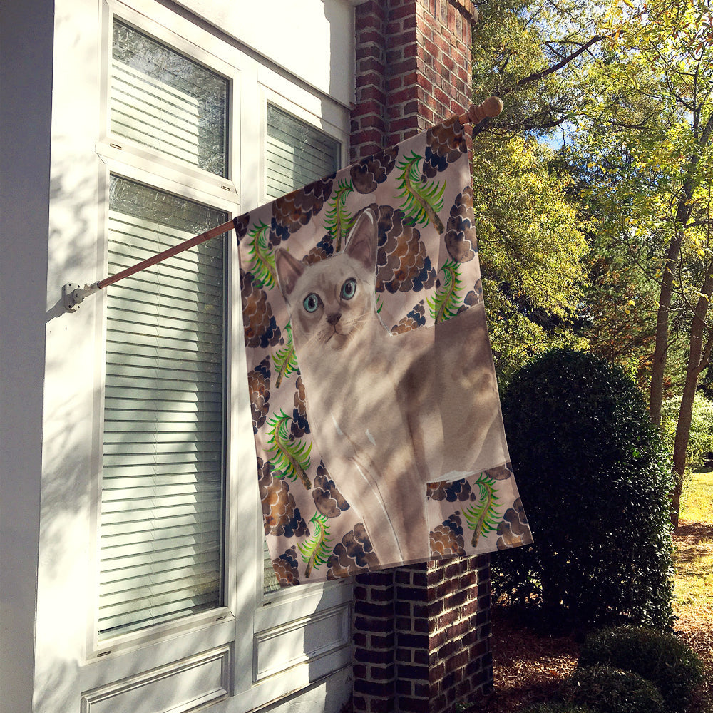 Tonkinese Pine Cones House Flag 28x40 Porch Sleeve Pole Decorative Outside Yard Banner Artwork Wall Hanging, Polyester