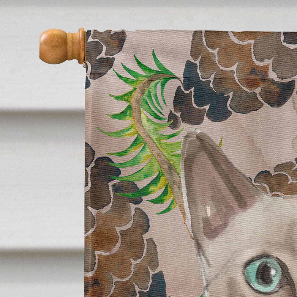 Tonkinese Pine Cones House Flag 28x40 Porch Sleeve Pole Decorative Outside Yard Banner Artwork Wall Hanging, Polyester