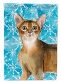 Abyssinian Winter Snowflake House Flag 28x40 Porch Sleeve Pole Decorative Outside Yard Banner Artwork Wall Hanging, Polyester