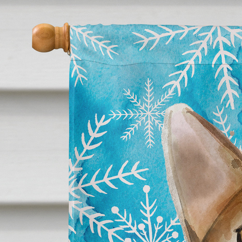 Abyssinian Winter Snowflake House Flag 28x40 Porch Sleeve Pole Decorative Outside Yard Banner Artwork Wall Hanging, Polyester