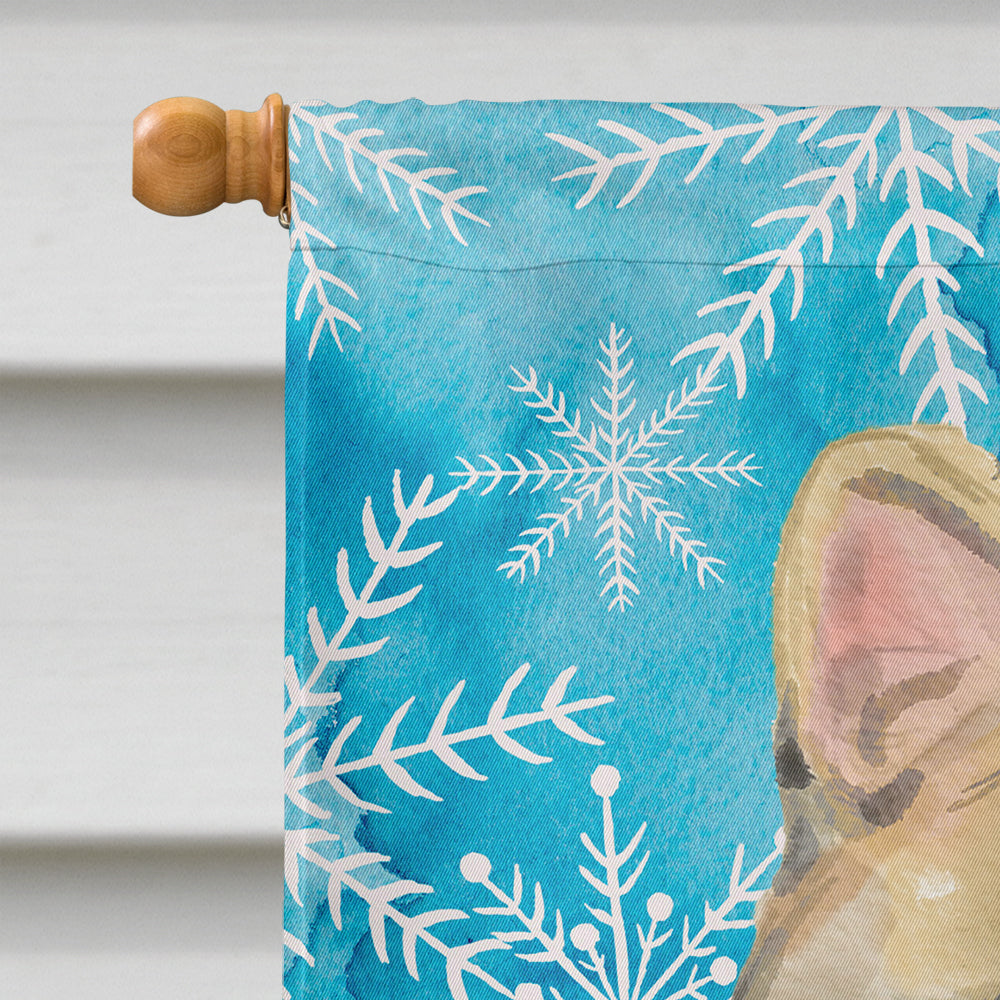 American Shorthair Brown Tabby Winter Snowflake House Flag 28x40 Porch Sleeve Pole Decorative Outside Yard Banner Artwork Wall Hanging, Polyester