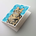 American Shorthair Brown Tabby Winter Snowflake Greeting Cards Pack of 8 Blank Cards with Envelopes Whimsical A7 Size 5x7