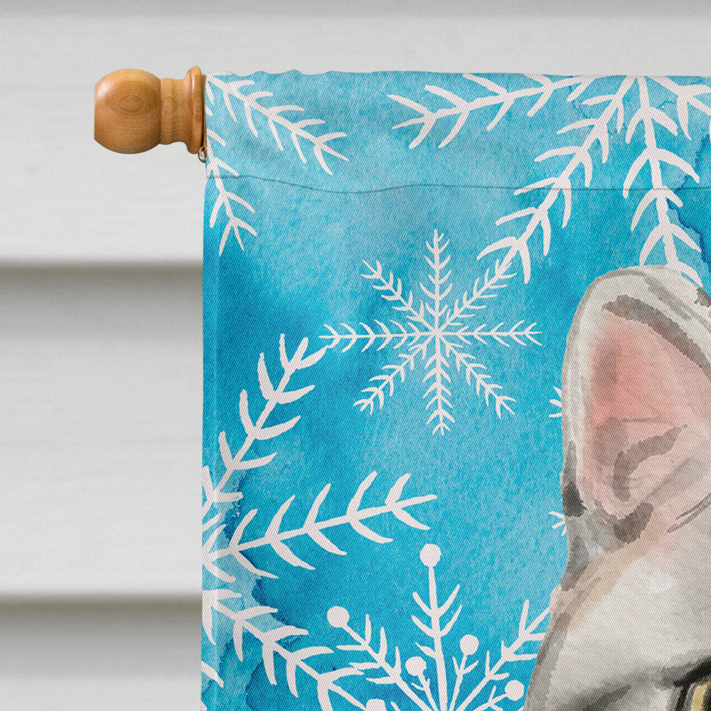 American Shorthair Winter Snowflake House Flag 28x40 Porch Sleeve Pole Decorative Outside Yard Banner Artwork Wall Hanging, Polyester
