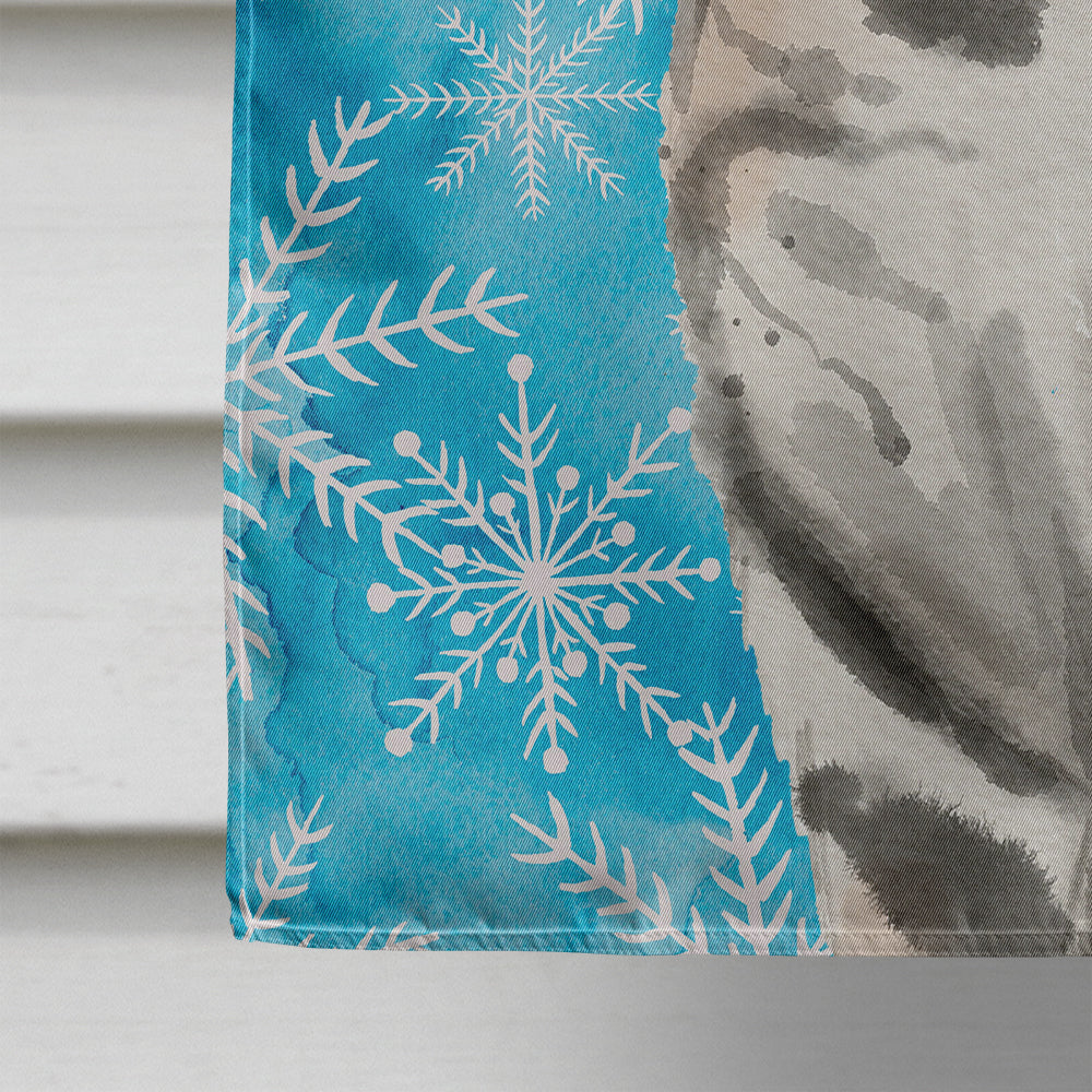 American Shorthair Winter Snowflake House Flag 28x40 Porch Sleeve Pole Decorative Outside Yard Banner Artwork Wall Hanging, Polyester