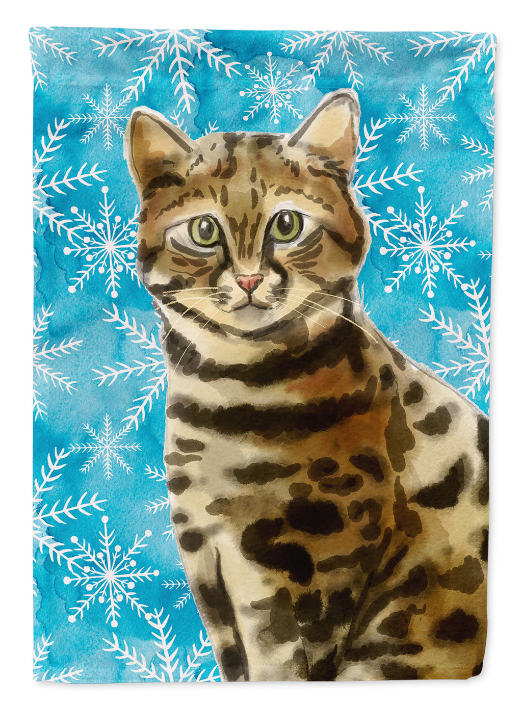 Bengal Winter Snowflake House Flag 28x40 Porch Sleeve Pole Decorative Outside Yard Banner Artwork Wall Hanging, Polyester