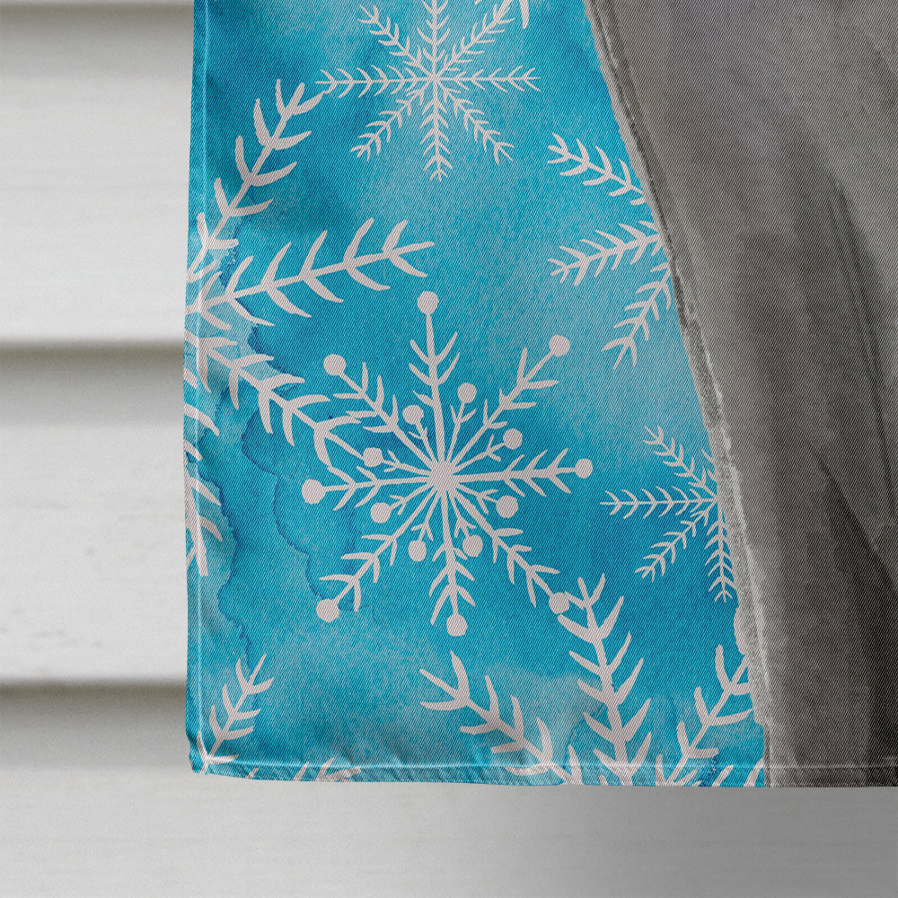 Blue Russian Winter Snowflake House Flag 28x40 Porch Sleeve Pole Decorative Outside Yard Banner Artwork Wall Hanging, Polyester