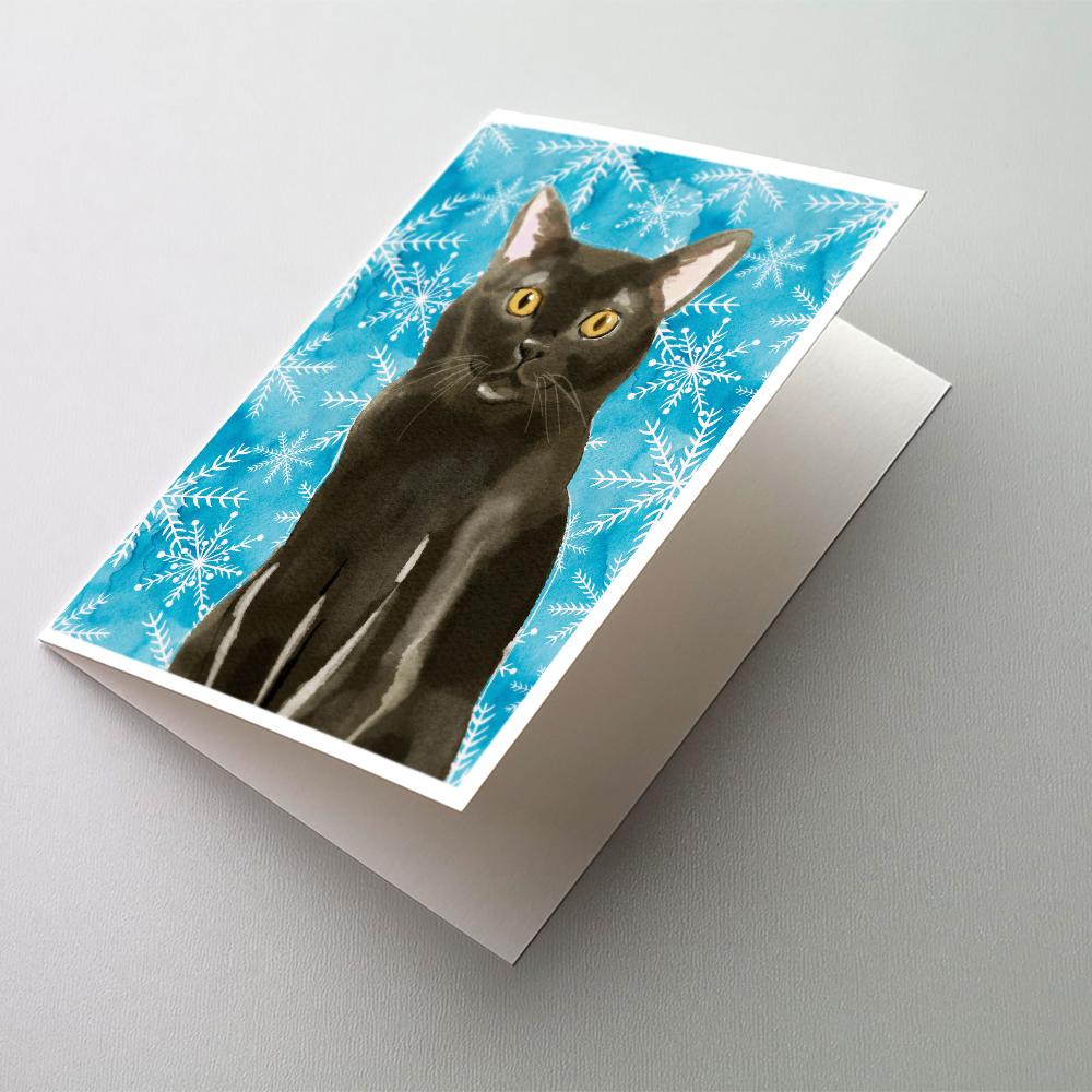 Bombay Winter Snowflake Greeting Cards Pack of 8 Blank Cards with Envelopes Whimsical A7 Size 5x7
