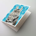 Maine Coon Winter Snowflake Greeting Cards Pack of 8 Blank Cards with Envelopes Whimsical A7 Size 5x7