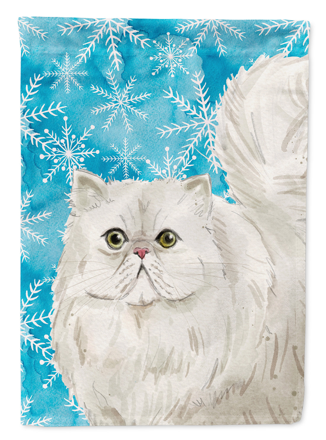 Persian Winter Snowflake House Flag 28x40 Porch Sleeve Pole Decorative Outside Yard Banner Artwork Wall Hanging, Polyester