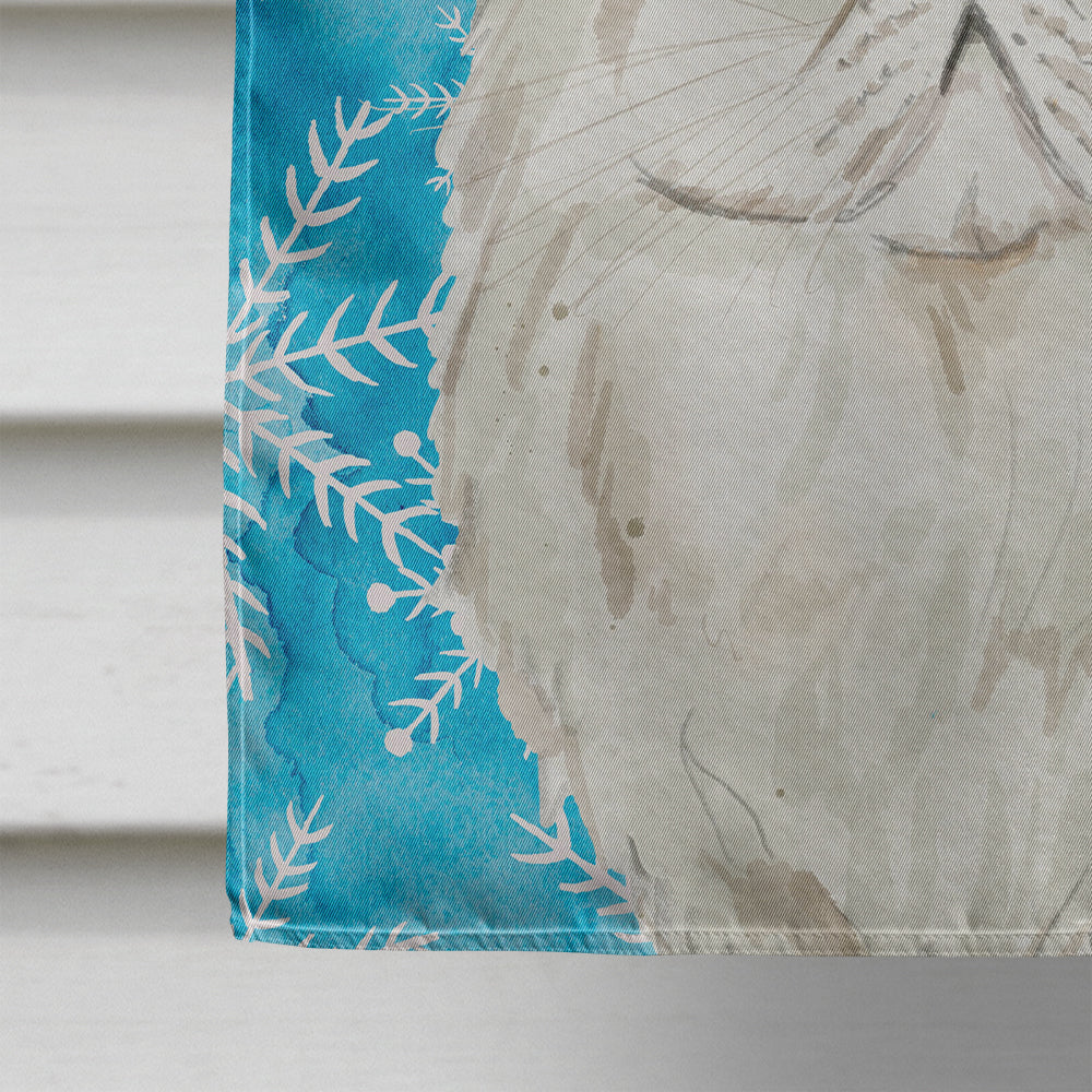 Persian Winter Snowflake House Flag 28x40 Porch Sleeve Pole Decorative Outside Yard Banner Artwork Wall Hanging, Polyester
