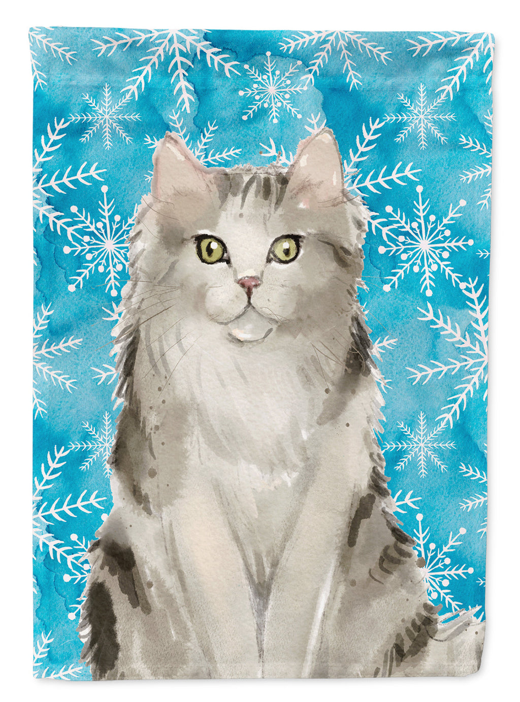 Ragamuffin Winter Snowflake House Flag 28x40 Porch Sleeve Pole Decorative Outside Yard Banner Artwork Wall Hanging, Polyester