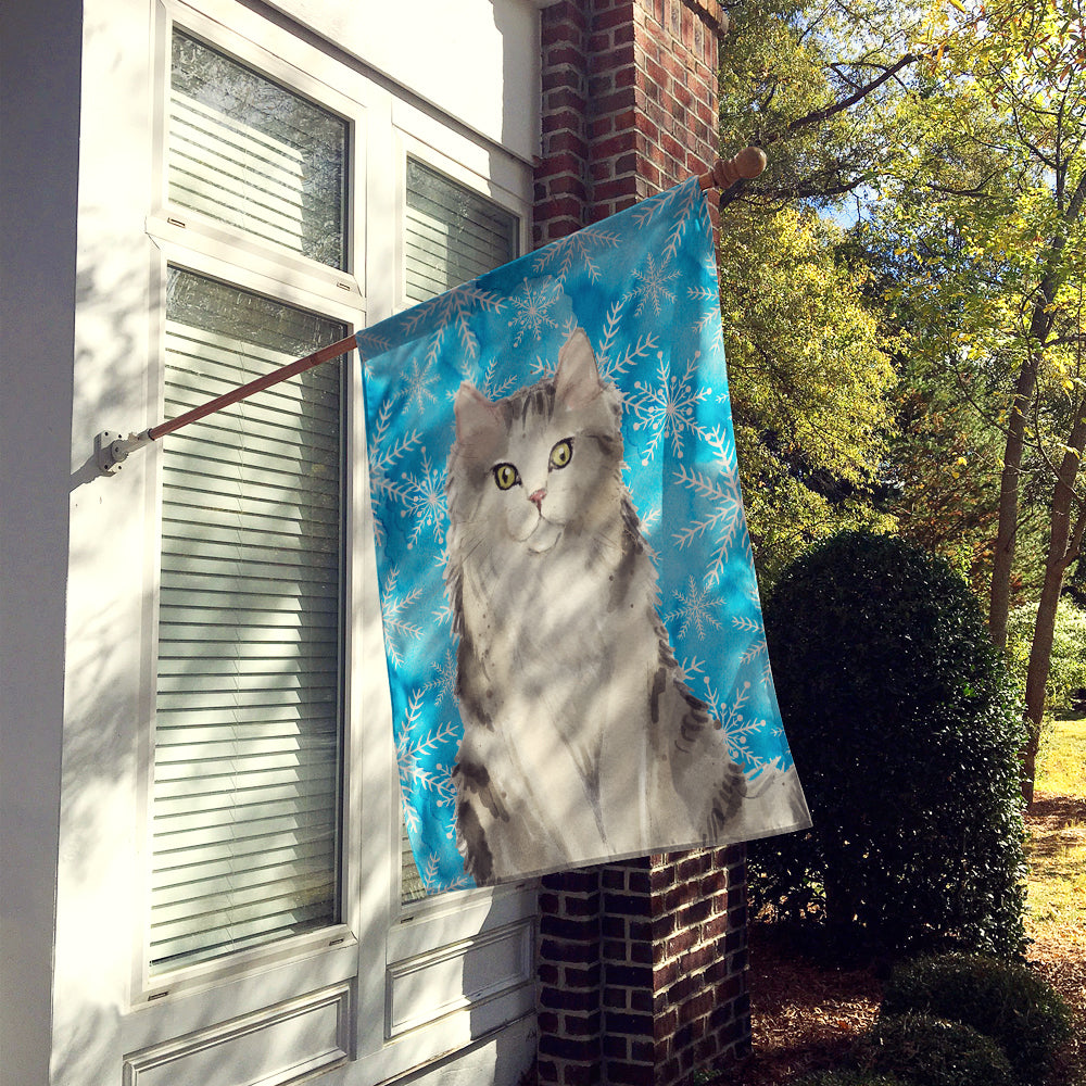 Ragamuffin Winter Snowflake House Flag 28x40 Porch Sleeve Pole Decorative Outside Yard Banner Artwork Wall Hanging, Polyester