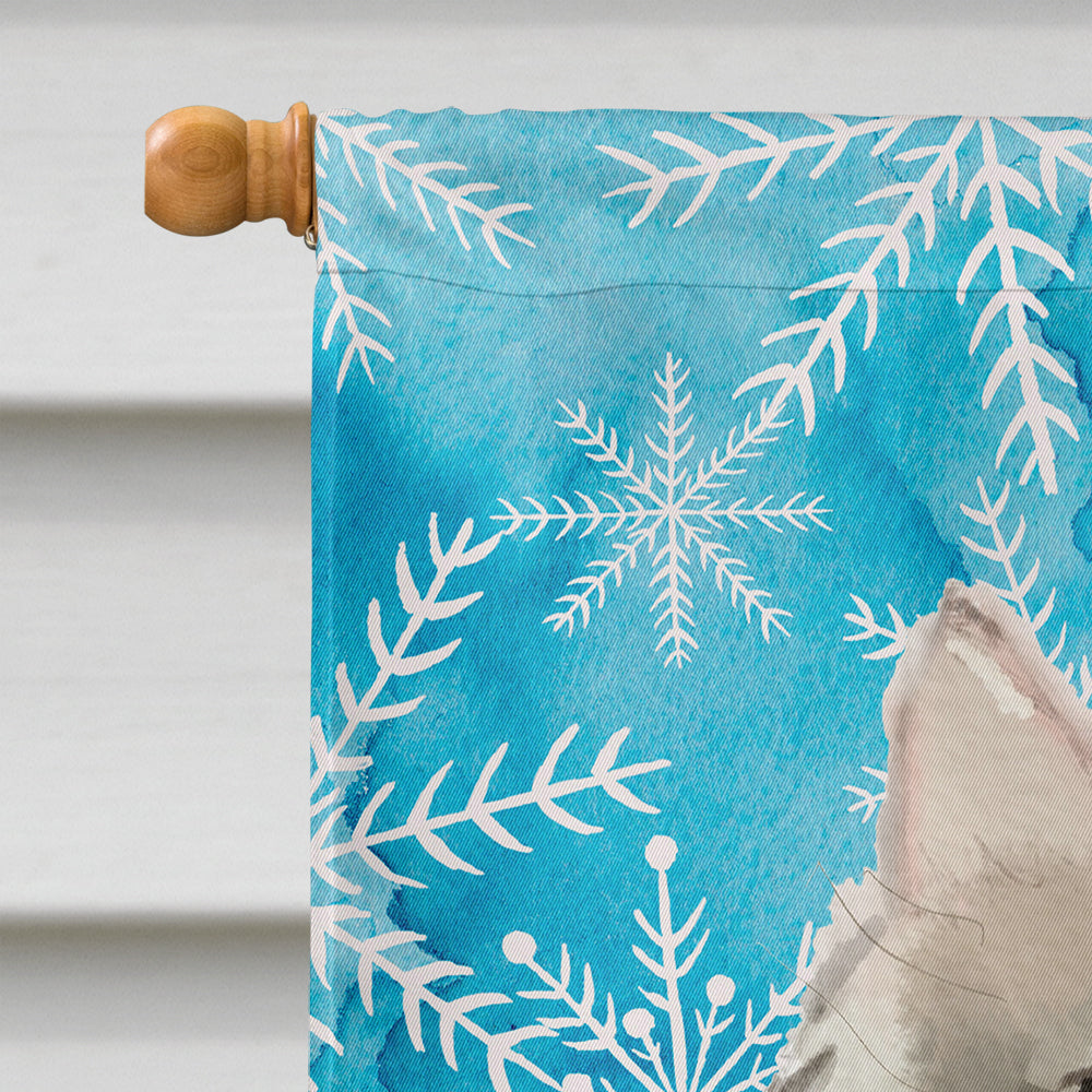 Ragamuffin Winter Snowflake House Flag 28x40 Porch Sleeve Pole Decorative Outside Yard Banner Artwork Wall Hanging, Polyester