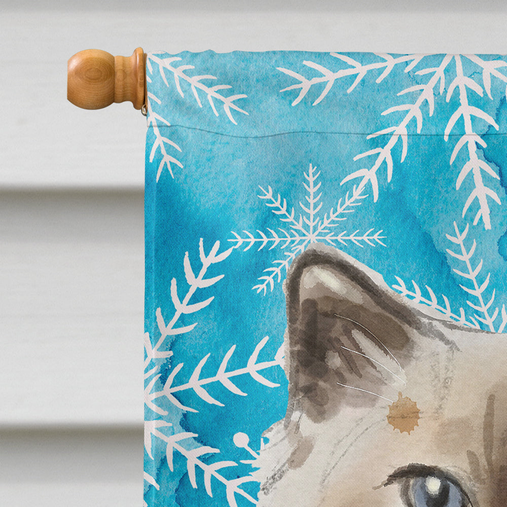 Ragdoll Winter Snowflake House Flag 28x40 Porch Sleeve Pole Decorative Outside Yard Banner Artwork Wall Hanging, Polyester
