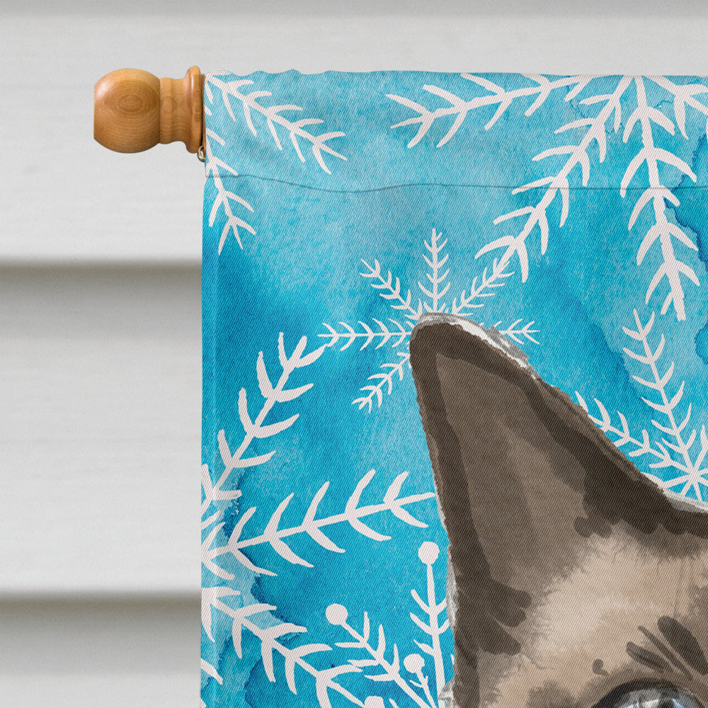 Siamese Winter Snowflake House Flag 28x40 Porch Sleeve Pole Decorative Outside Yard Banner Artwork Wall Hanging, Polyester
