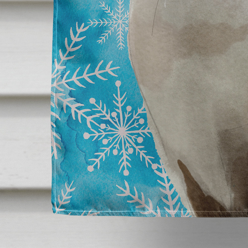 Siamese Winter Snowflake House Flag 28x40 Porch Sleeve Pole Decorative Outside Yard Banner Artwork Wall Hanging, Polyester